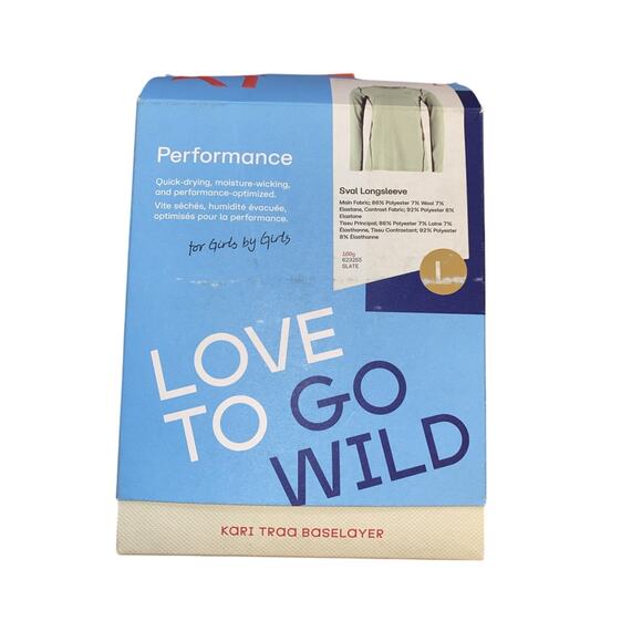 Kari Traa Sval L/S Large Base Layer Shirt Hike Polyester Green/Slate 160g NIB - Picture 1 of 3